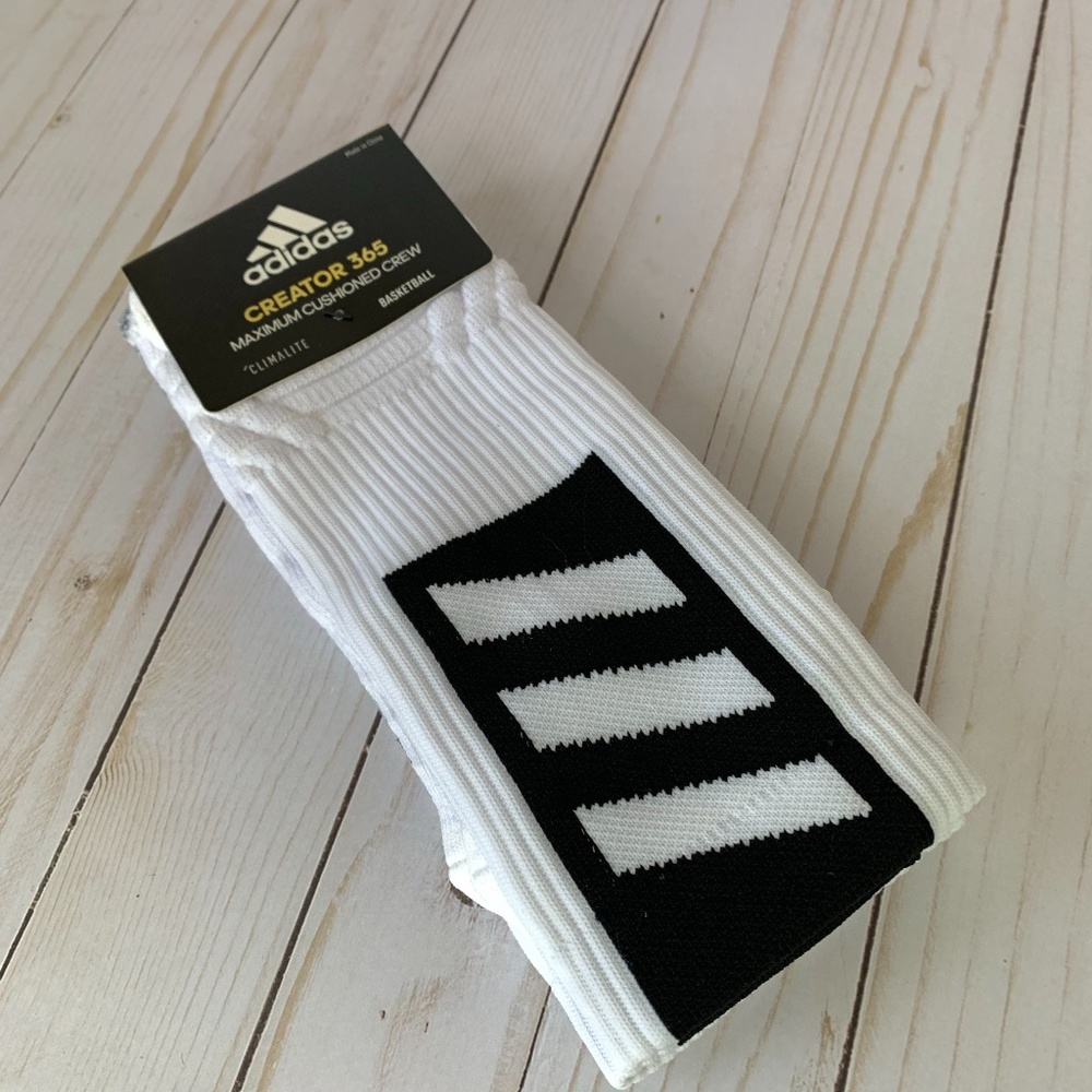 Adidas Creator 365 Basketball Socks XL NWT B/W - Picture 3 of 6